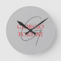 Grey Red Your Name Initial Monogram Modern