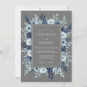 Grey Refined Winter Wedding Invitation