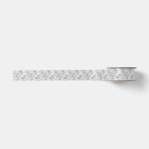 Grey 'Regal Stone Vein' Marble Texture Custom Face Satin Ribbon