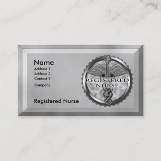 Grey Registered Nurse Business Card
