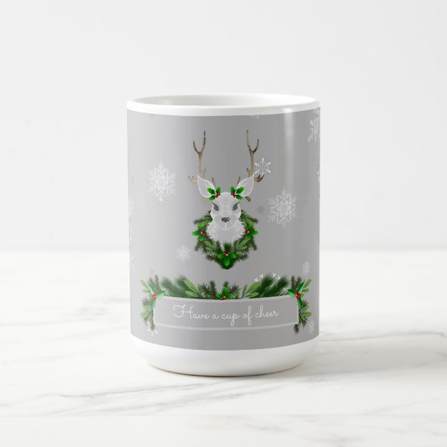 Grey Reindeer Coffee Mug (Center)