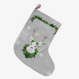 Grey Reindeer Stocking