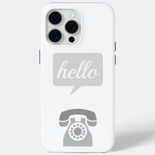 Grey Retro Telephone Hello iPhone 15 Pro Max Case