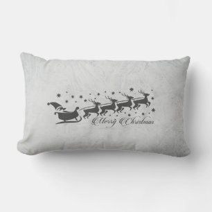 Grey reversible Christmas design Lumbar Cushion