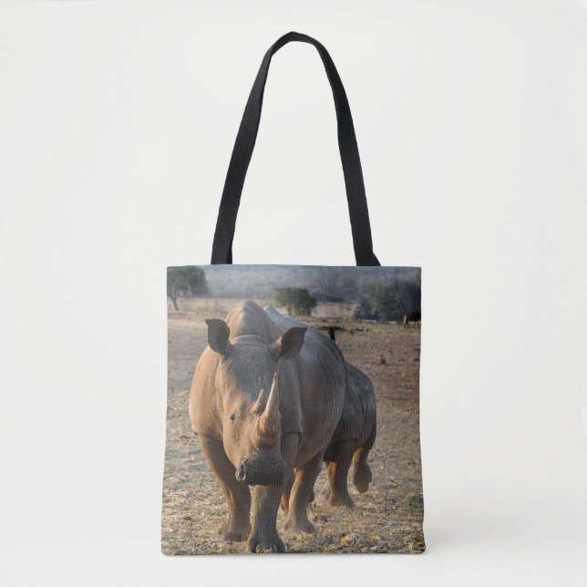 Grey Rhino in the wild Tote Bag (Front)