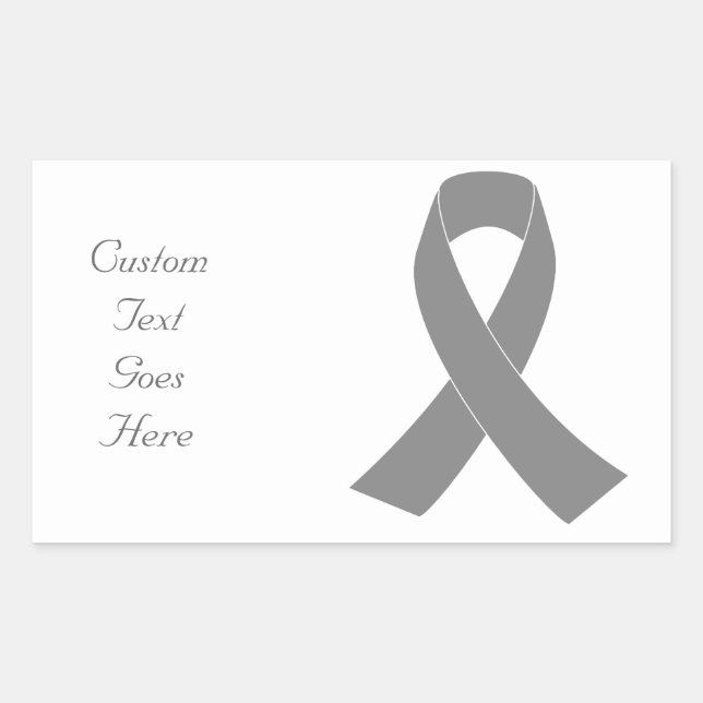 Grey Ribbon Awareness - Zombie, Brain Cancer Rectangular Sticker (Front)