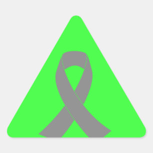 Grey Ribbon Awareness - Zombie, Brain Cancer Triangle Sticker