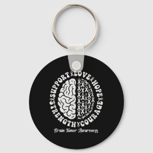 Grey Ribbon Btam Brain Tumour Awareness Month Key Ring
