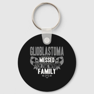 Grey Ribbon Glioblastoma Multiforme Awareness Key Ring