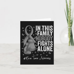 Grey Ribbon Survivor Fighter Brain Tumour Awarenes Card