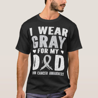 Grey Ribbon Warrior & Supporters  Brain Cancer Awa T-Shirt
