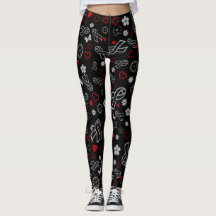 Grey Ribbons Multi..Diabetes Leggings