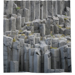 Grey rock formation shower curtain