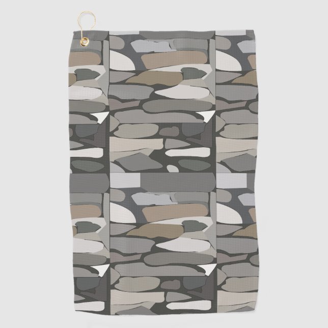 Grey Rock Stone Pattern Golf Towel (Front)