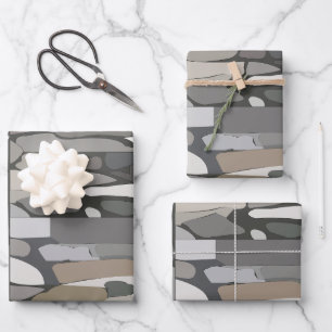 Grey Rock Stone Pattern Wrapping Paper Sheet