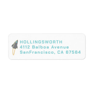 Grey Rocket Return Address Label