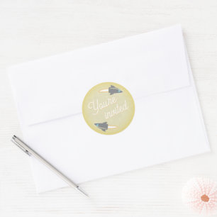 Grey Rockets & Moon Envelope Seal