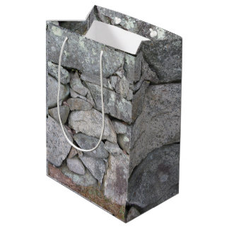 Grey Rocks Old Stone Wall Medium Gift Bag