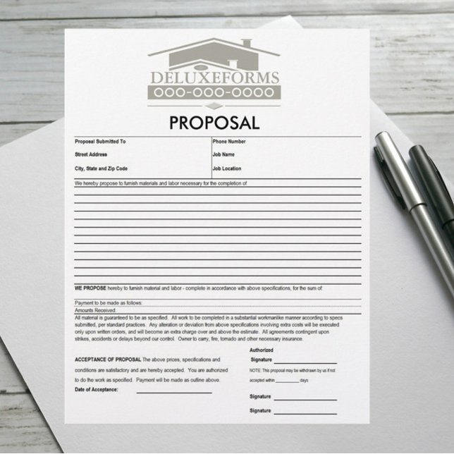 Grey Roof Proposal Custom Letterhead (Creator Uploaded)