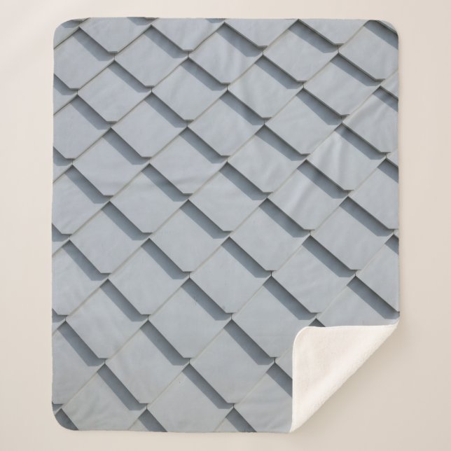 Grey roof shingles sherpa blanket (Front)
