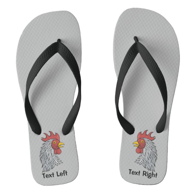 Grey Rooster's Head Thongs (Footbed)