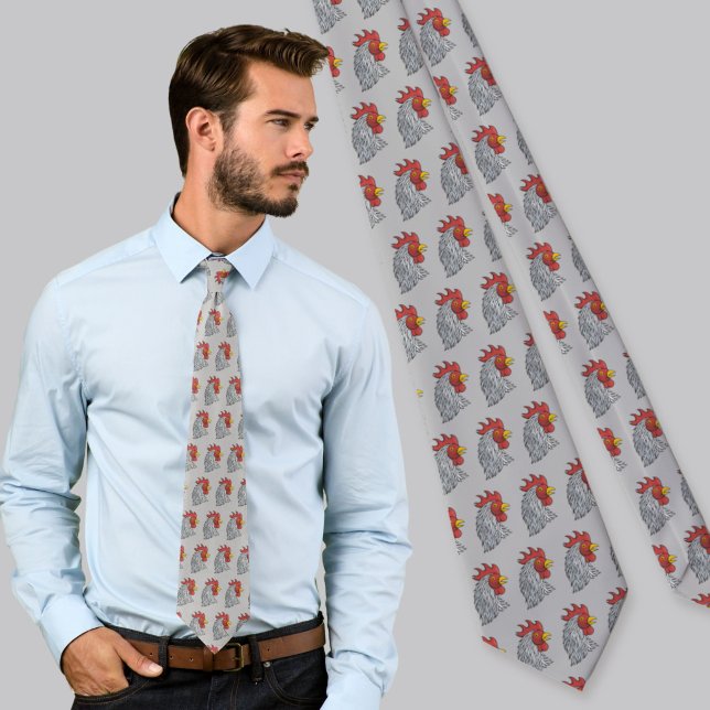 Grey Rooster's Head Tie (Creator Uploaded)