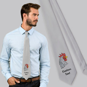 Grey Rooster's Head Tie