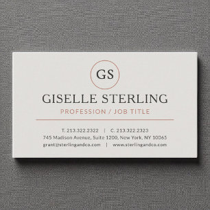 Grey Rose Gold Luxury Minimalist Professional Business Card
