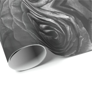 Grey roses, grey floral photo  wrapping paper