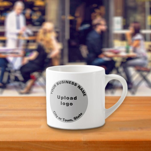 Grey Round Business Brand on Espresso Mug (Creator Uploaded)