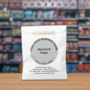Grey Round Business Brand on Paper Bag