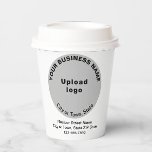 Grey Round Shape Business Brand on Paper Cup