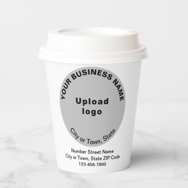Grey Round Shape Business Brand on Paper Cup (Front)