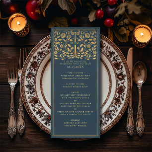 Grey Royal Mediaeval Sword Wedding Flat Menu