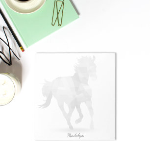 Grey Running Horse Cubism Notepad