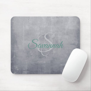 Grey rustic Abstract monogram Mouse Pad