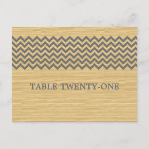 Grey Rustic Chevron Table Number Postcard