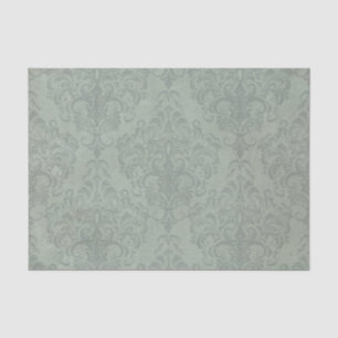 Grey Rustic Damask Vintage Wallpaper Tissue Paper