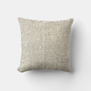 grey rustic faux burlap cushion