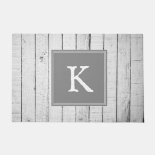 Grey Rustic Monogram Doormat