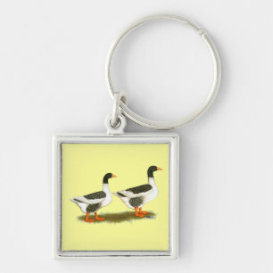 Grey Saddleback Geese Key Ring