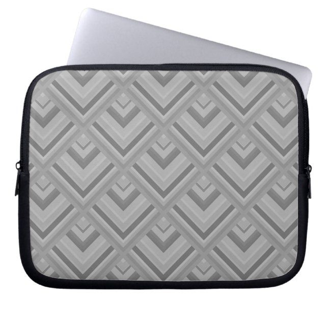 Grey scale pattern laptop sleeve (Front)