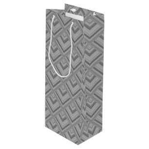 Grey scale pattern wine gift bag