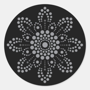 Grey Scale Round Mandala Template Sticker