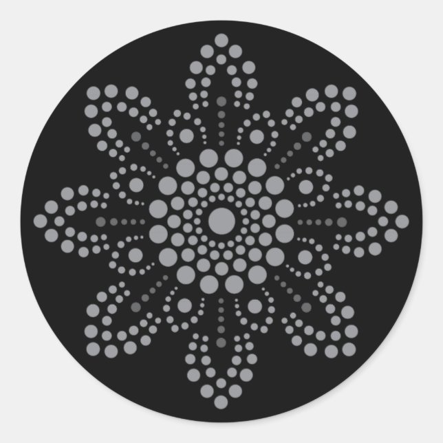 Grey Scale Round Mandala Template Sticker (Front)