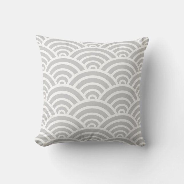 Grey Scallop Pattern Cushion (Front)