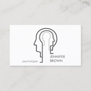 Grey Scheme Mind Science Human Head Business Card