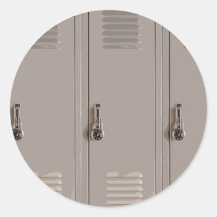 Grey School Lockers, High School Student Classic Round Sticker