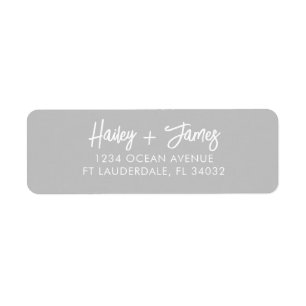 Grey Script Return Address Labels 