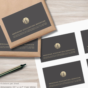 Grey Seal Logo Business Rectangular Label